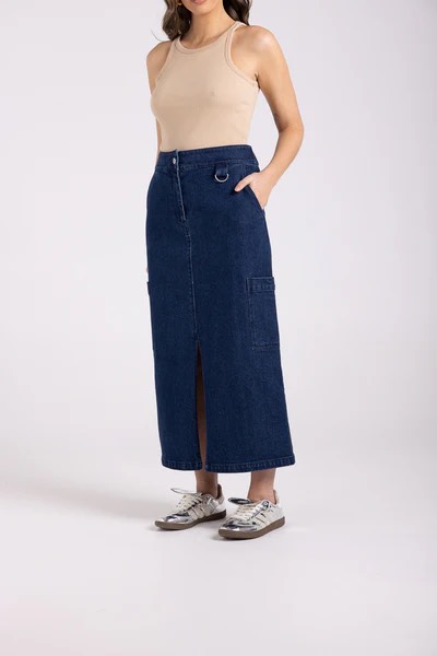 Two T's Cargo Denim Skirt