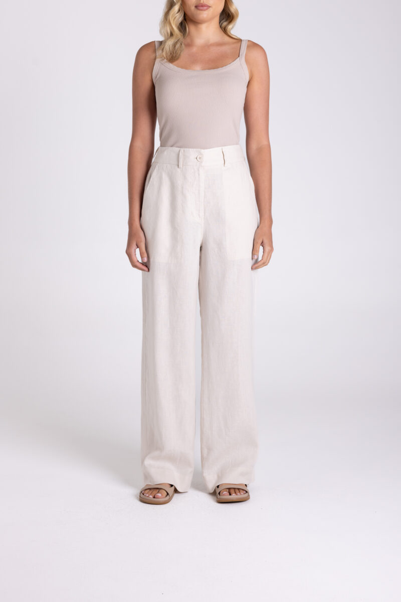 Two T's Classic Linen Natural Pant
