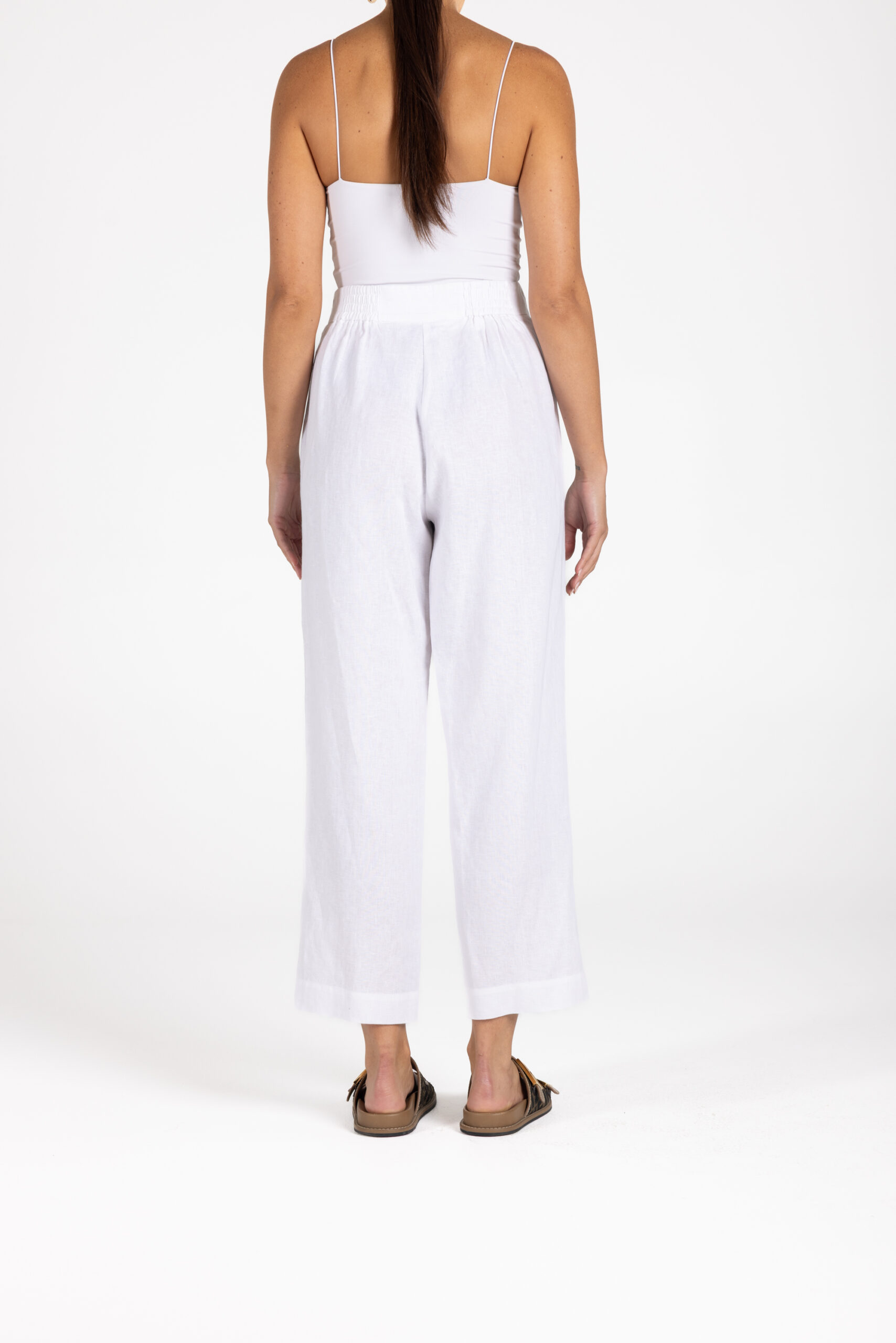 Two T's Classic Linen 7/8 White Pant - Image 3