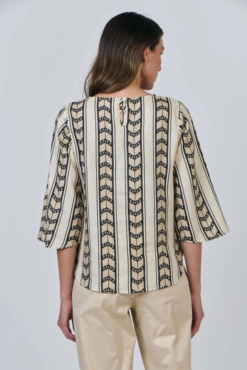 Naturals by O & J Ashley Linen Chevron Top - Image 2