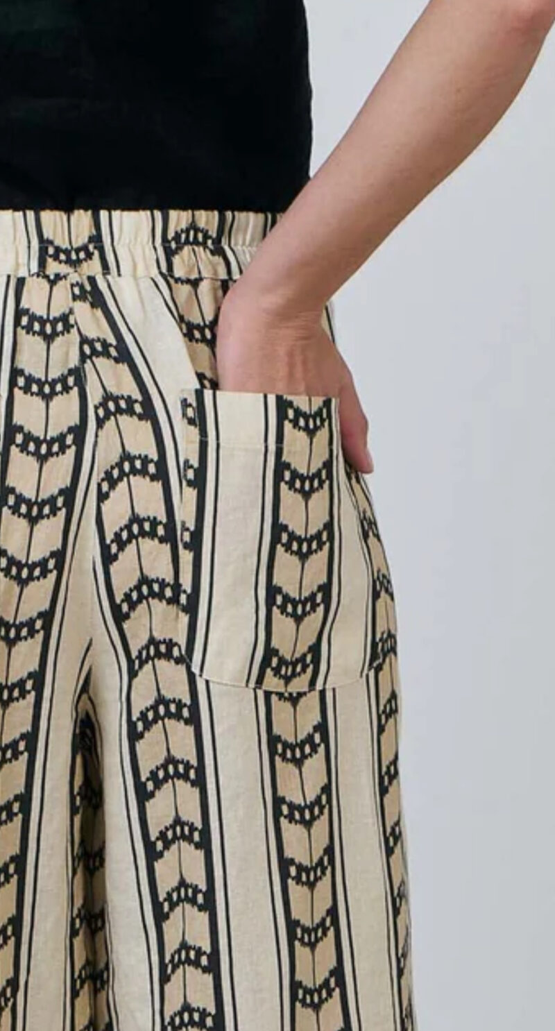 Naturals by O & J Eden Linen Chevron Pants - Image 2