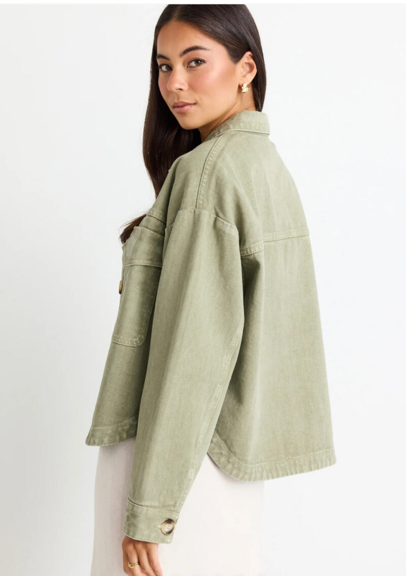 Among the Brave Echo Khaki Denim Jacket - Image 2