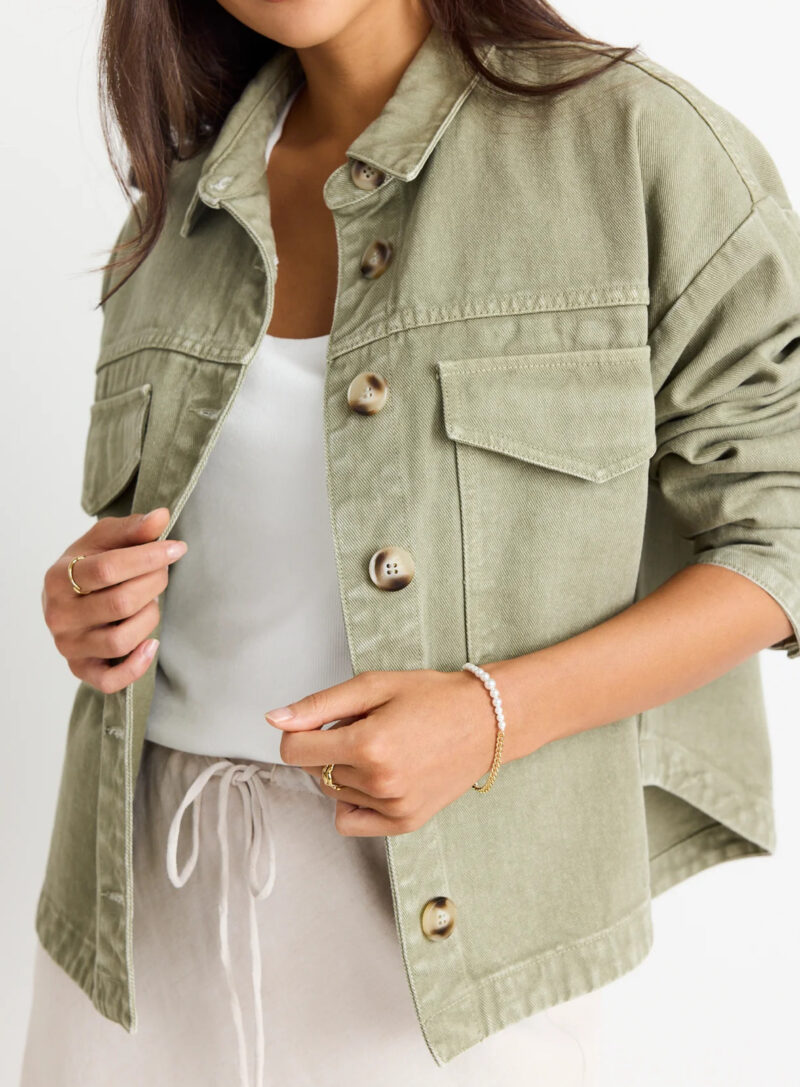 Among the Brave Echo Khaki Denim Jacket - Image 3