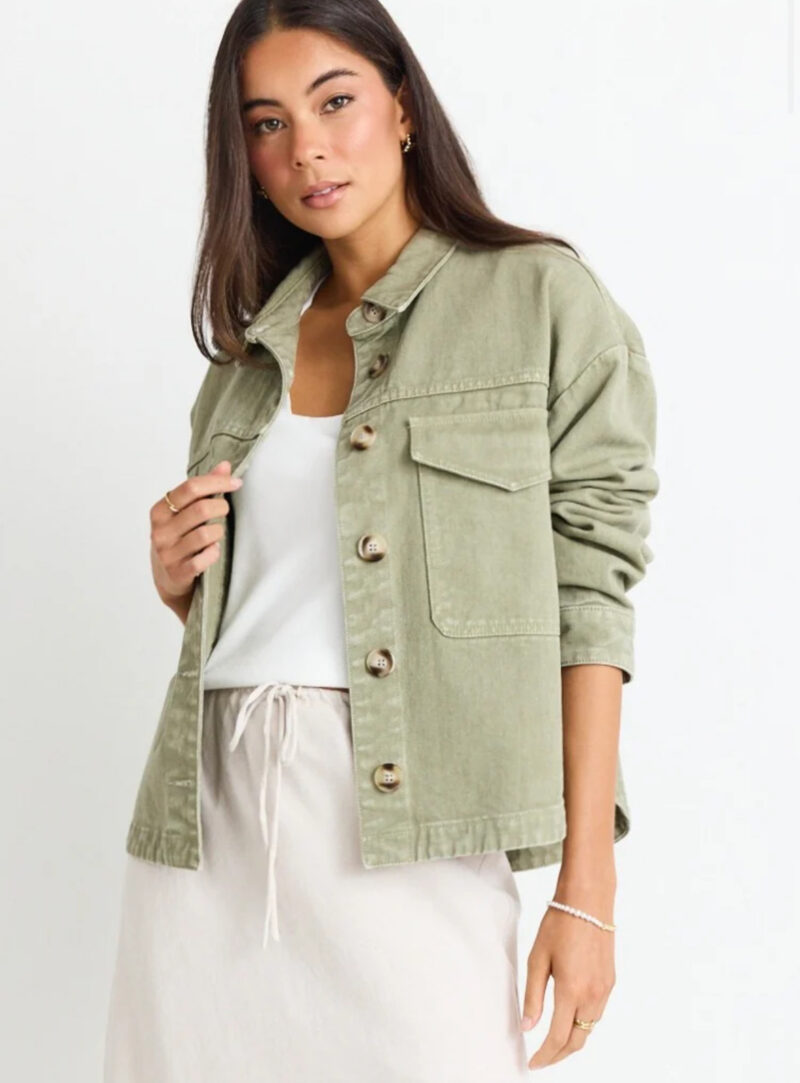 Among the Brave Echo Khaki Denim Jacket