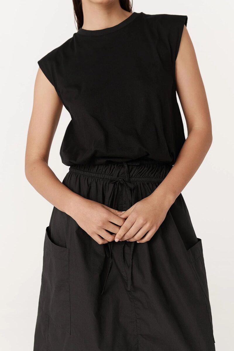 Rowie Jessica Organic Midi Dress Tonal Noir - Image 2