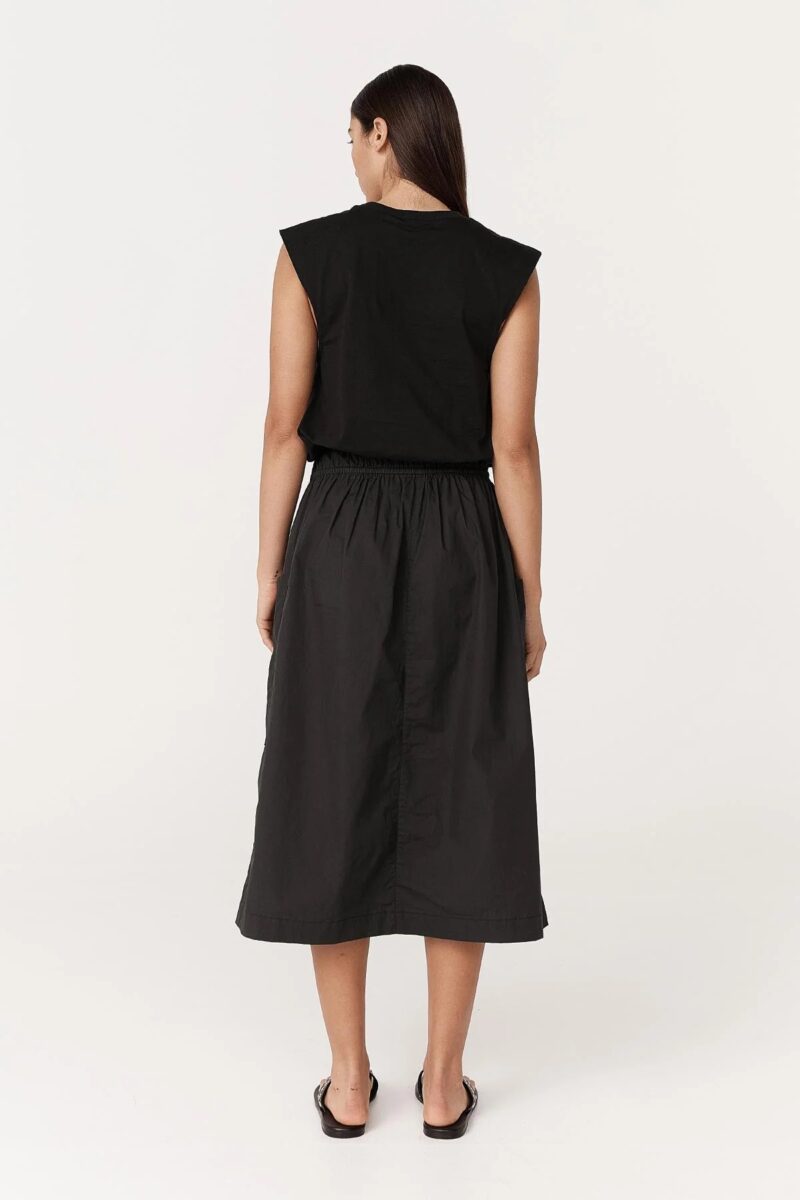 Rowie Jessica Organic Midi Dress Tonal Noir - Image 3