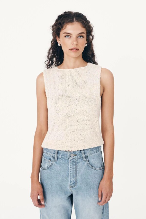 Rowie Catalina Knit Tank Creme