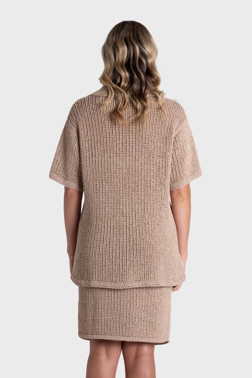 Two T's Yarn Button Up - Taupe - Image 3