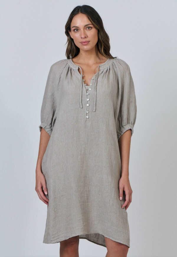 Naturals by O & J Cement Button Up Dress