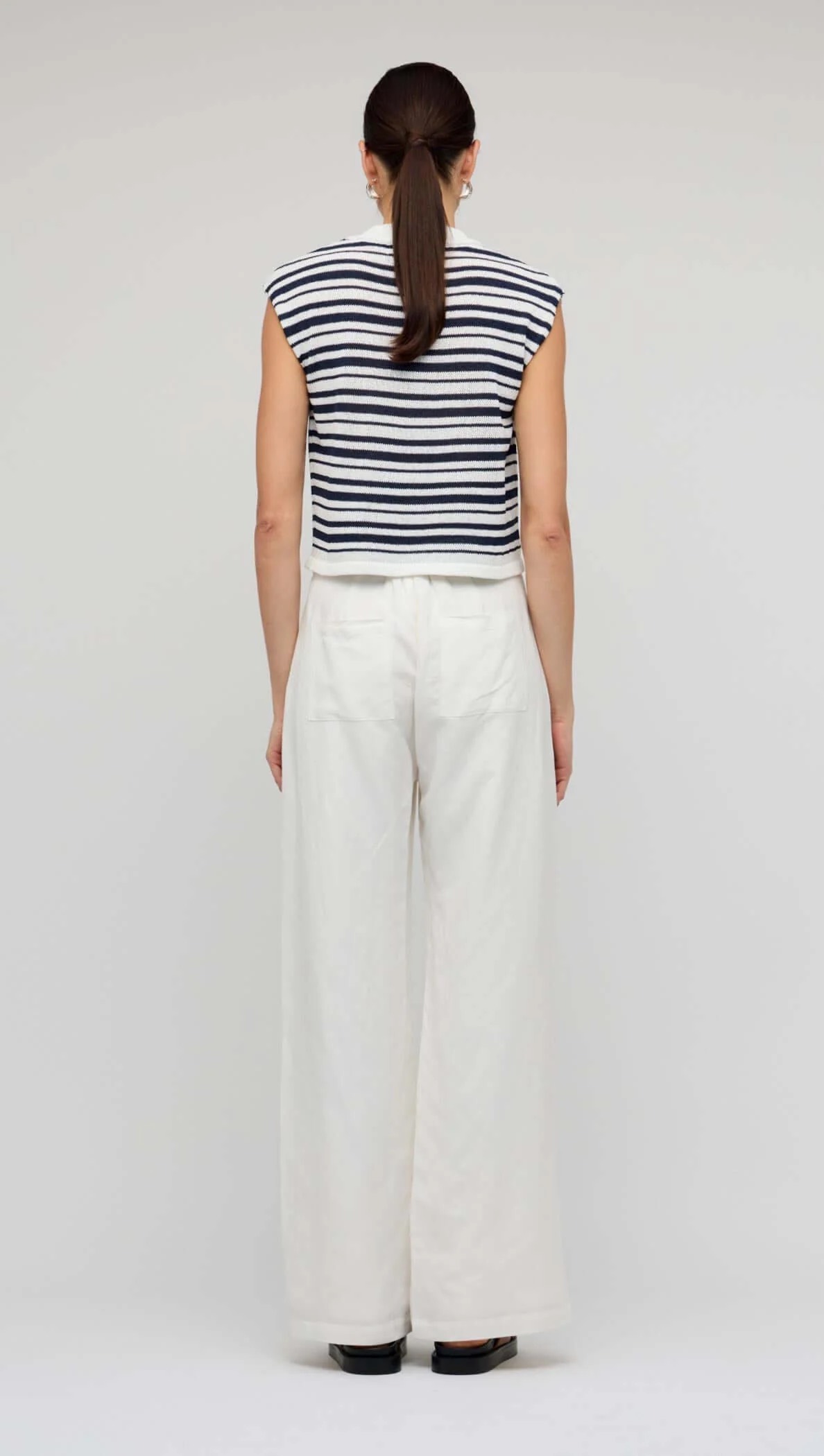 Staple the Label Palmer White/Navy Stripe Knit Tank - Image 3