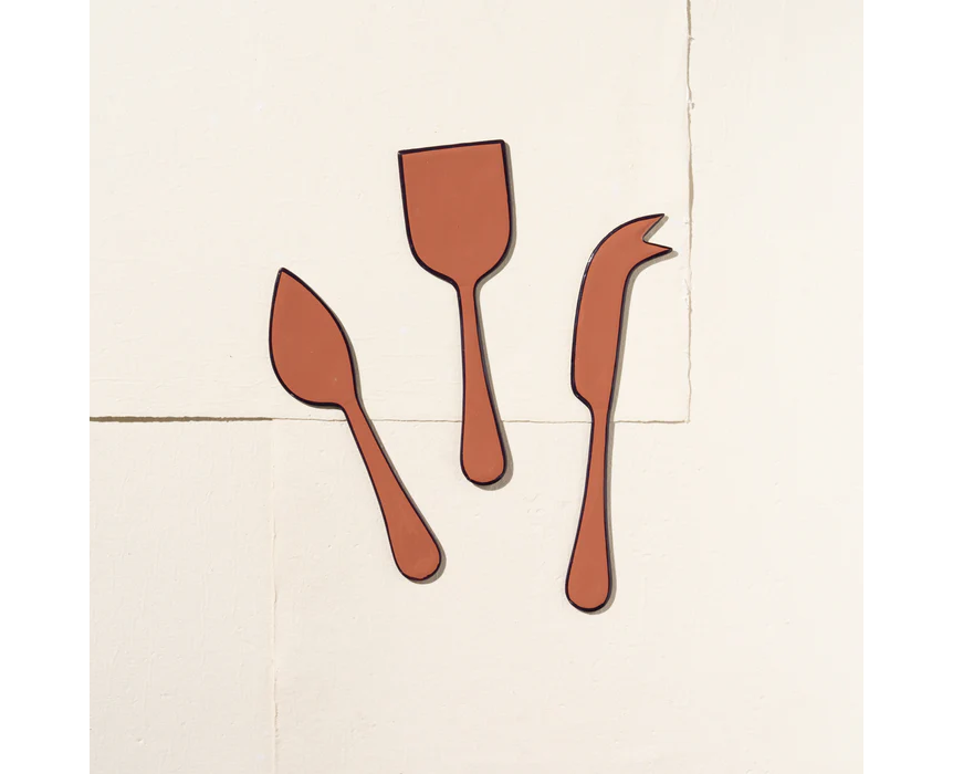 Alder Enamel Cheese Set - Pepperberry - Image 2