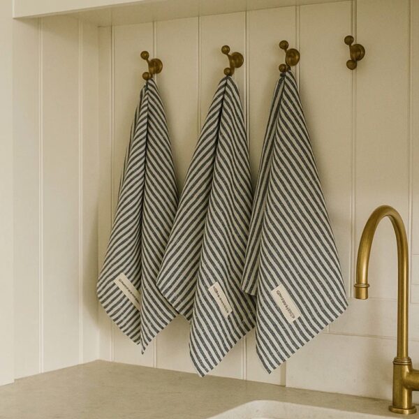 Mama & Tochter Linen Tea Towel - Marine Stripe