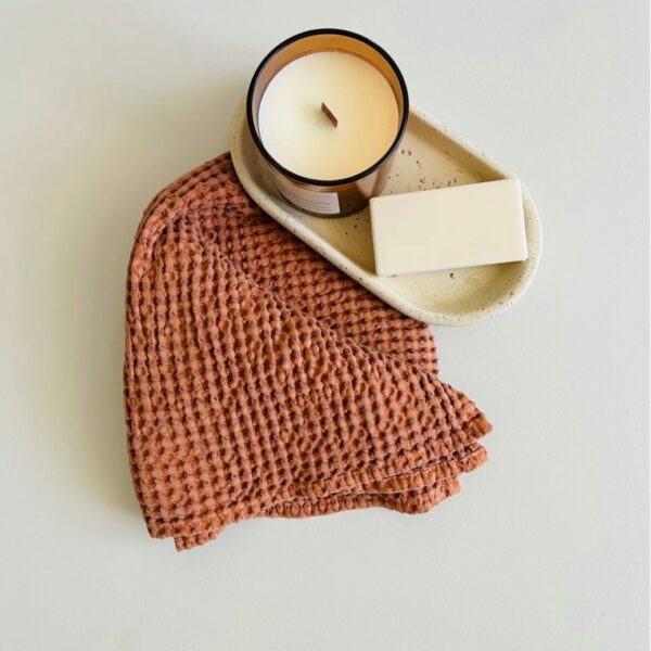Mama & Tochter Rustic Waffle Towel - Terracotta