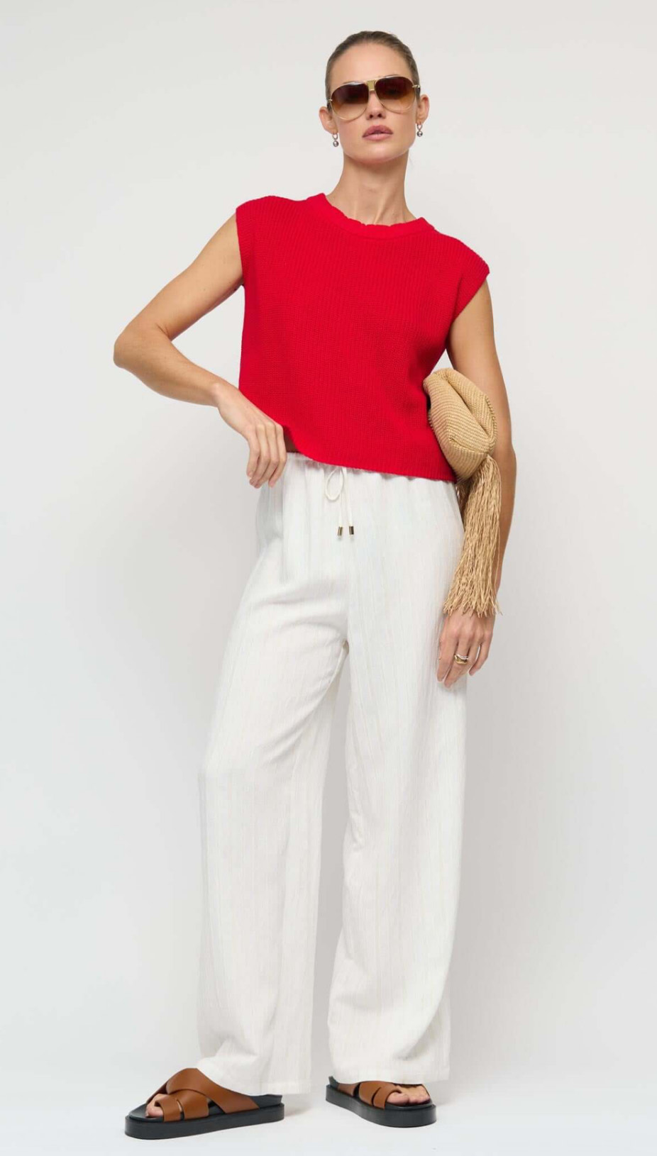 Staple the Label Ellis Red Knit Tank