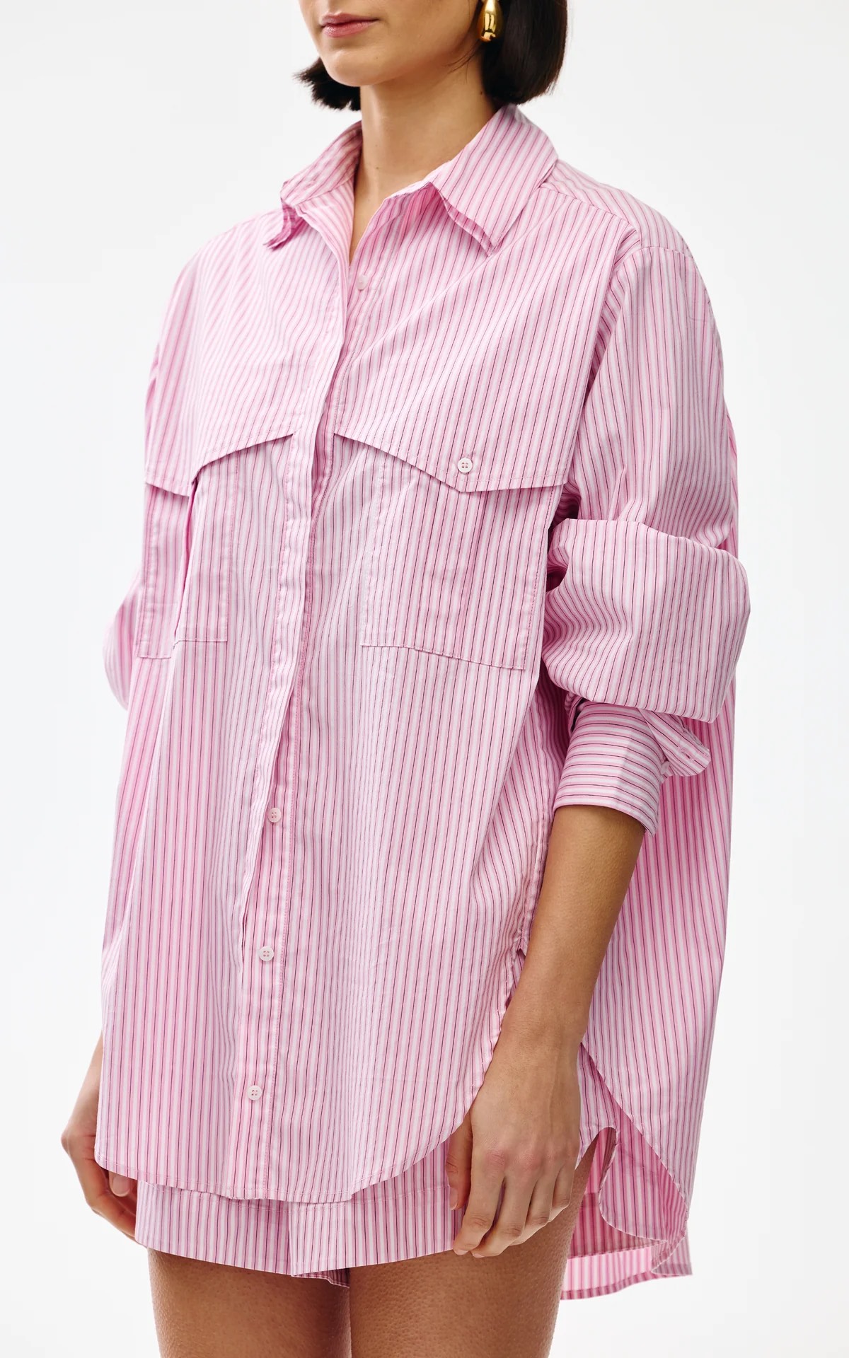 Kinney Riley Shirt - Pink Pinstripe - Image 2