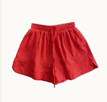 Little Lies Bronte Linen Shorts - Tangerine