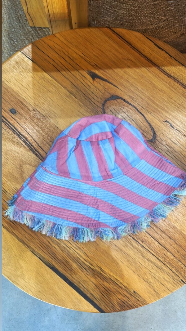 Boom Shankar Fray Bucket hat capri blue