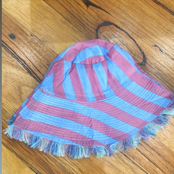 Boom Shankar Fray Bucket hat capri blue