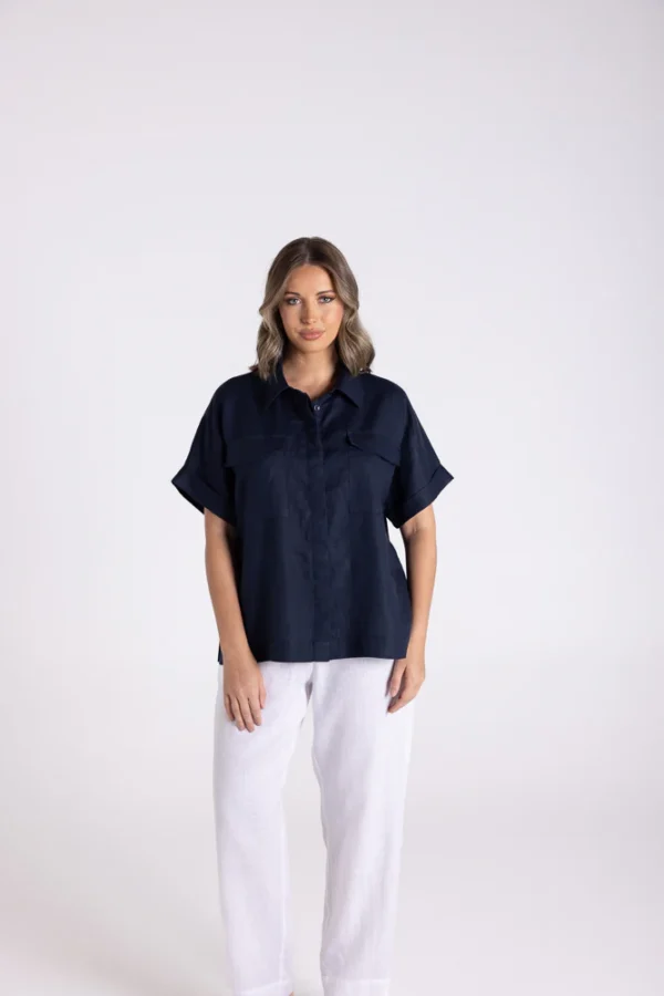 Two T's Navy Button Up Shirt