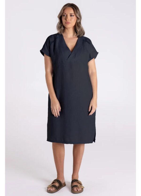 Two T's Charcoal Fringe Dress