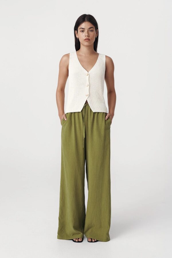 Rowie Tia Palazzo Pants Palm Green