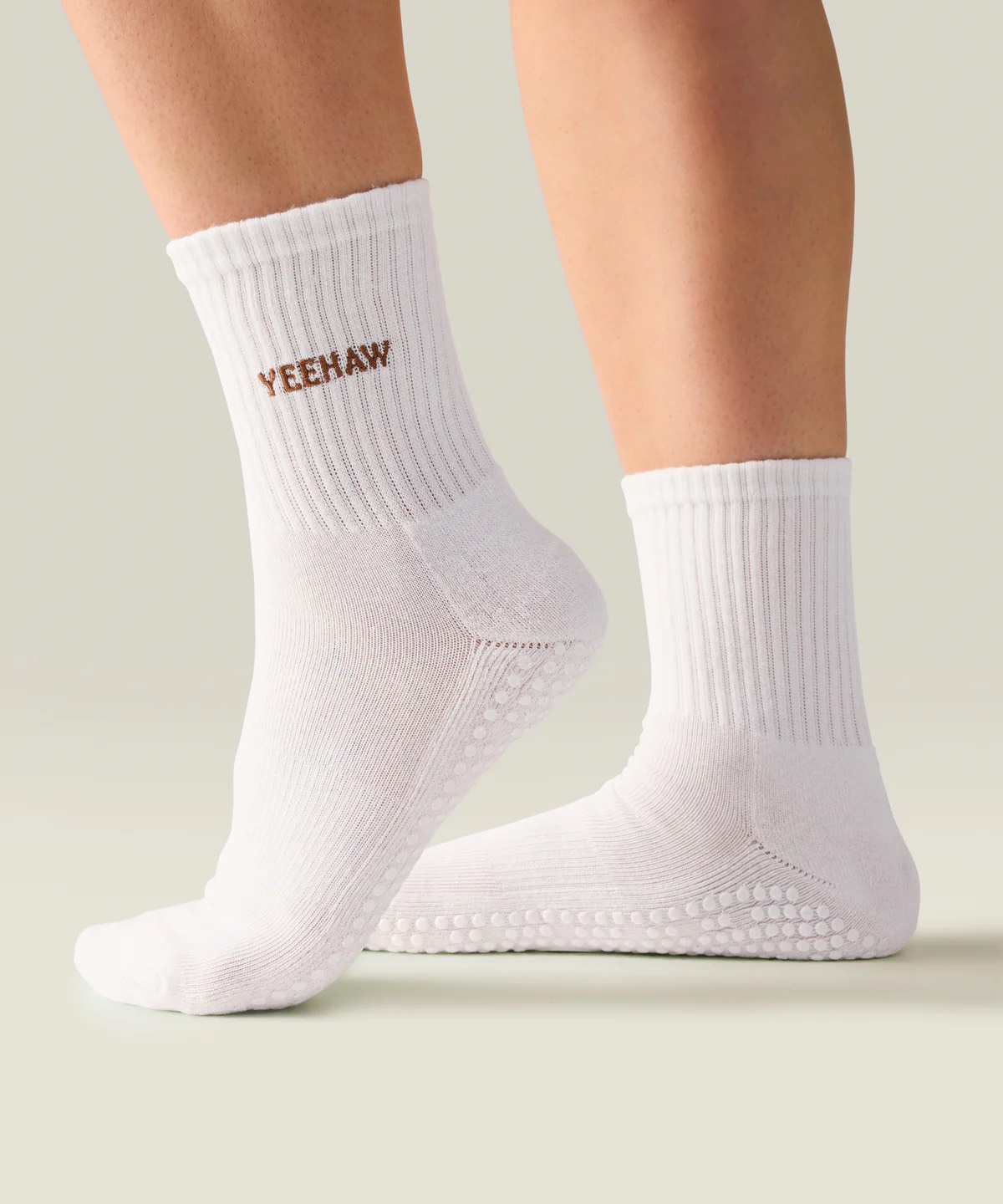 MoveActive Crew Grip Socks Yeehaw Ivory