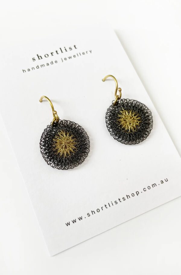 Shortlist Wire Disc Earring - Two Tone