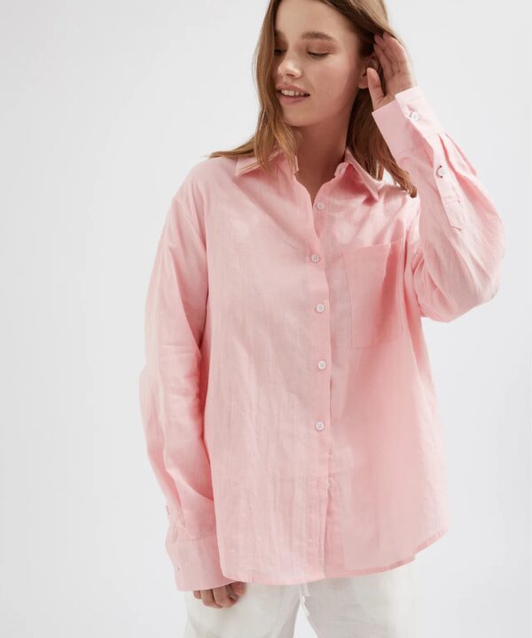HOLIDAYSHOP ramie cotton shirt (pink)