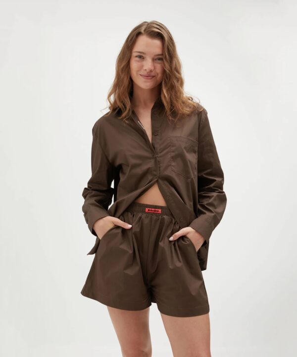 HOLIDAYSHOP cotton shirt brown