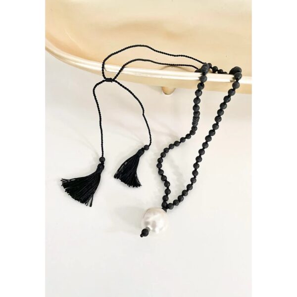 Baroque Pearl & Lava Necklace