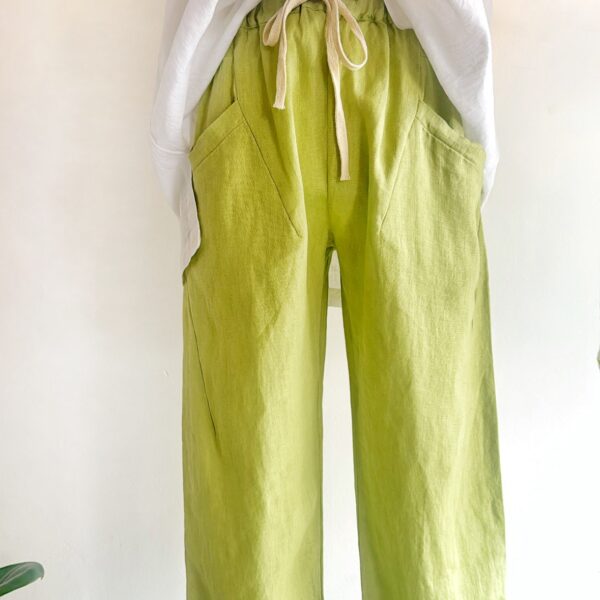 Little Lies Luxe Linen Pants - Apple