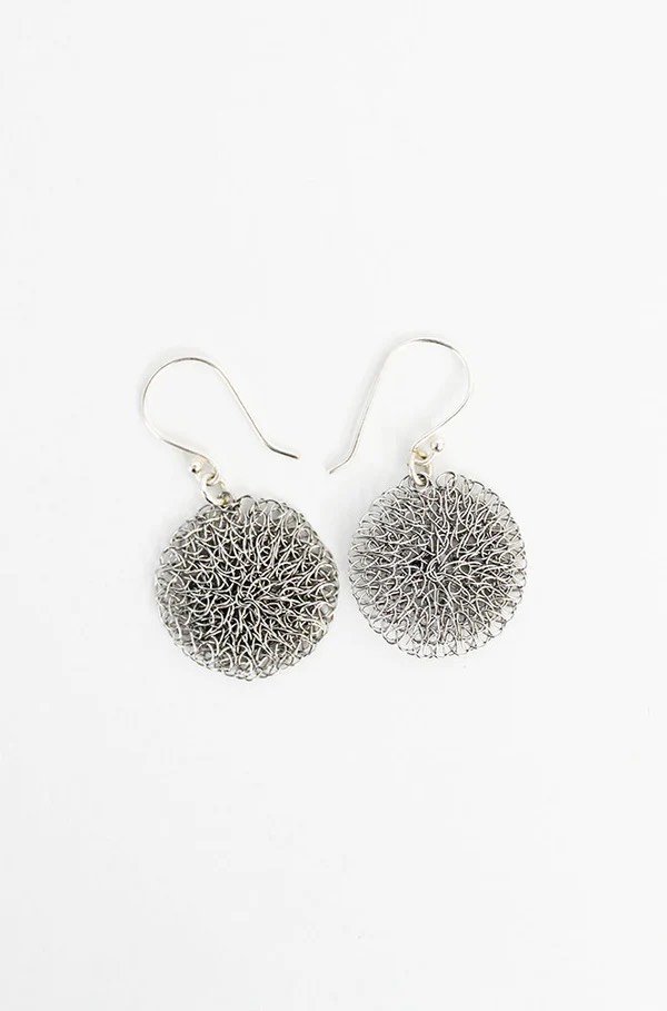 Shortlist Wire Disc Earring - Silver