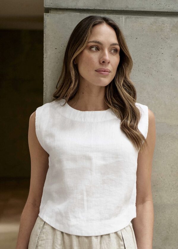Naturals by O & J Linen Singlet Top