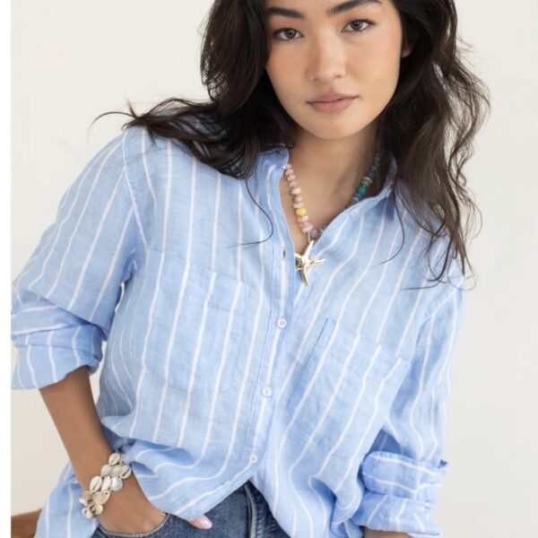 HUT Amalfi Stripe Boyfriend Shirt