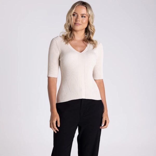 Two T's V Neck Rib Top