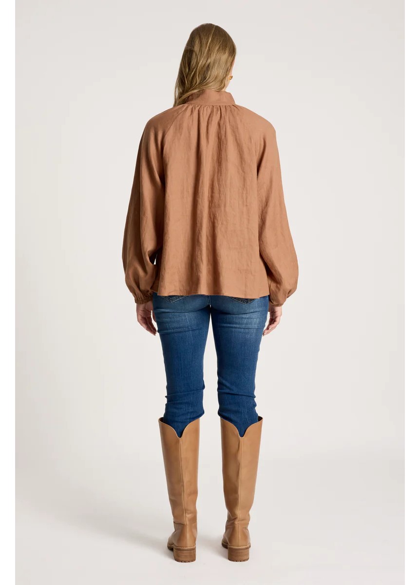 Eb & Ive Bajau Button Shirt - Clay - Image 3