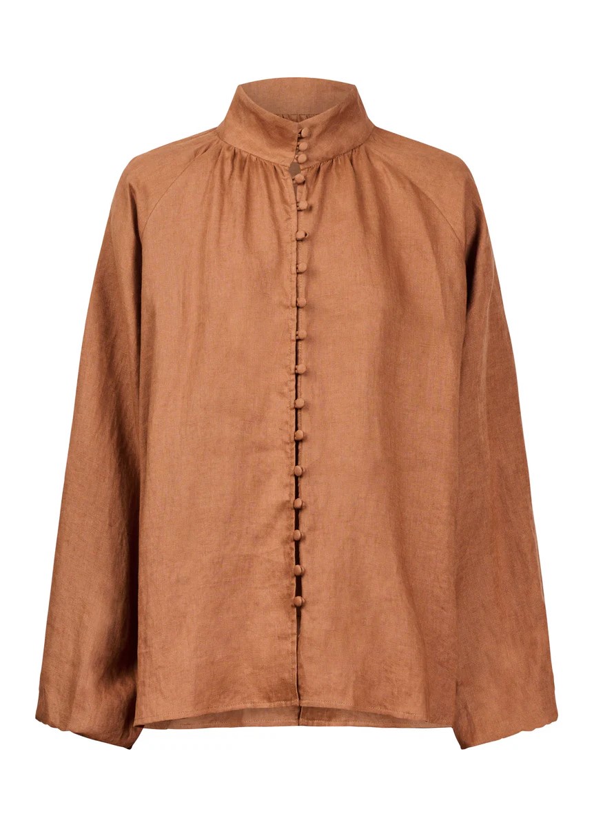Eb & Ive Bajau Button Shirt - Clay - Image 4