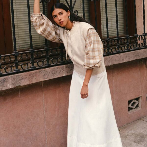 Rowie Cora Blouse Fawn Plaid - PRE ORDER