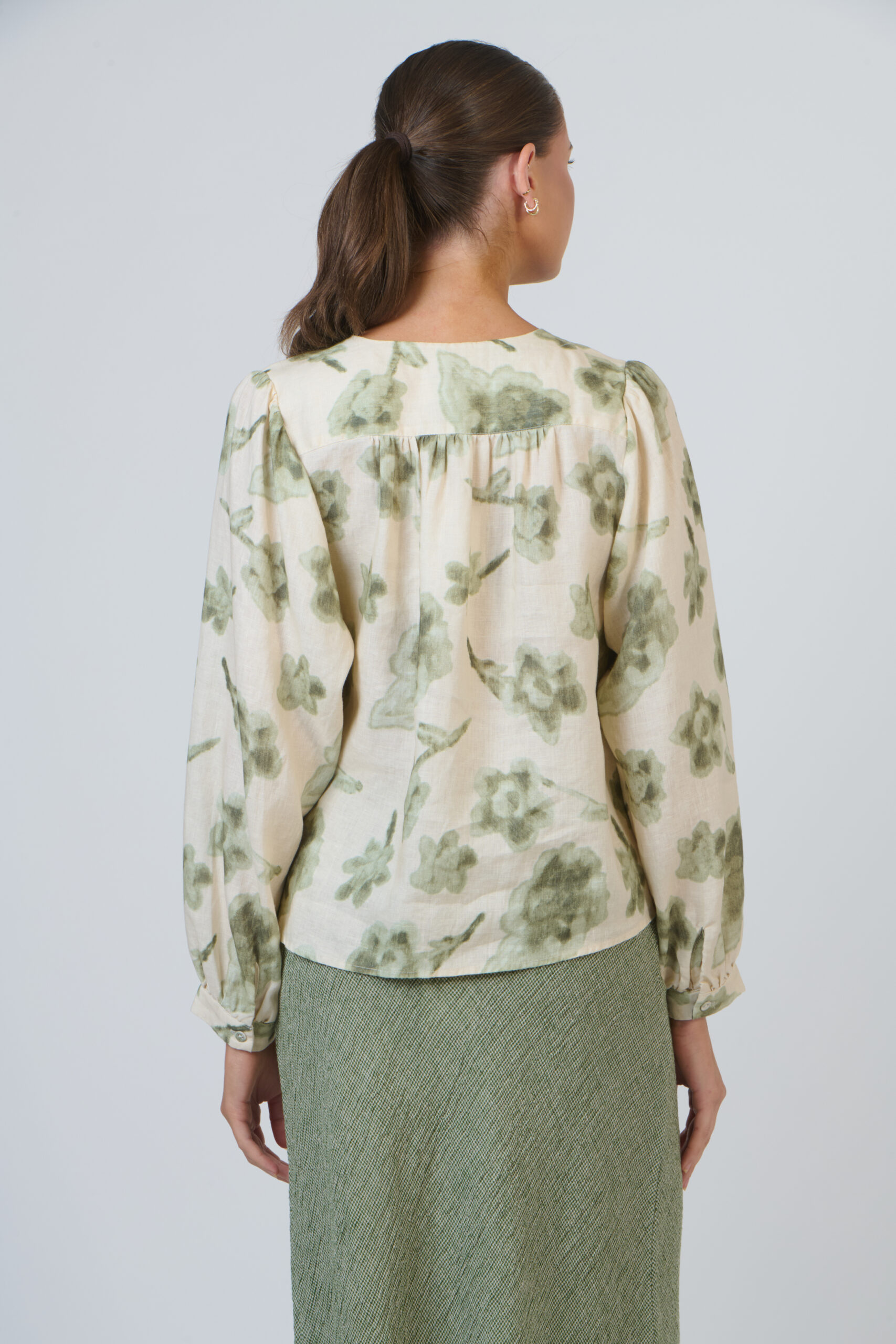 Naturals by O & J Statement Sleeve Blouse - Patina Petals - Image 3