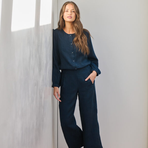 Naturals by O & J Linen Wide Leg Pant - Diplomat