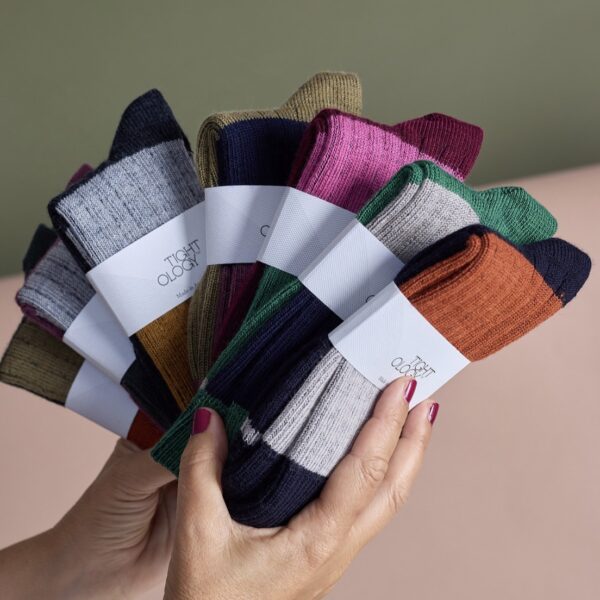 Tightology chunky rib merino wool socks