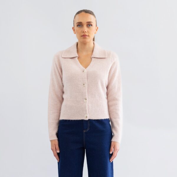 Two T's Button Up Cardigan - pink