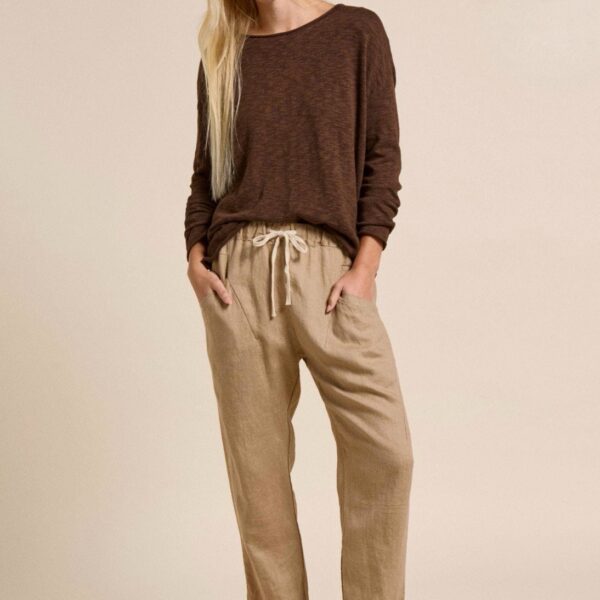 Little Lies Luxe Linen Pants - Tan