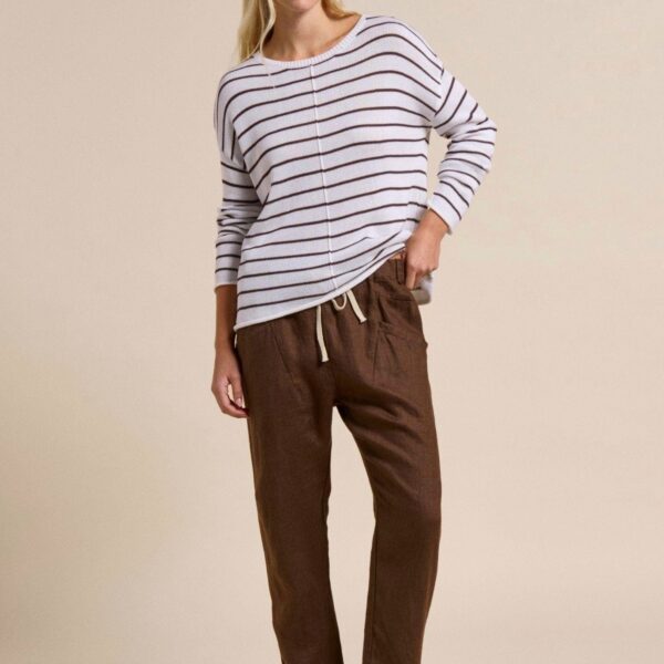 Little Lies Luxe Linen Pants - Choc