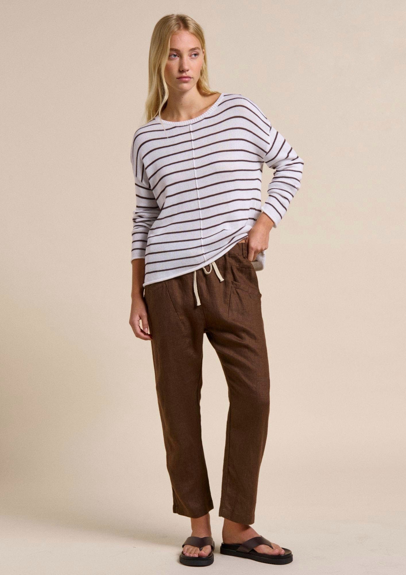 Little Lies Luxe Linen Pants - Choc