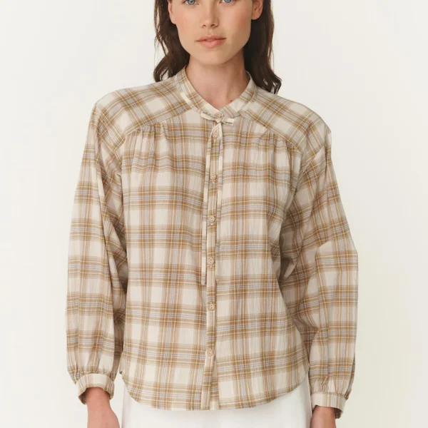 Rowie Cora Blouse Fawn Plaid