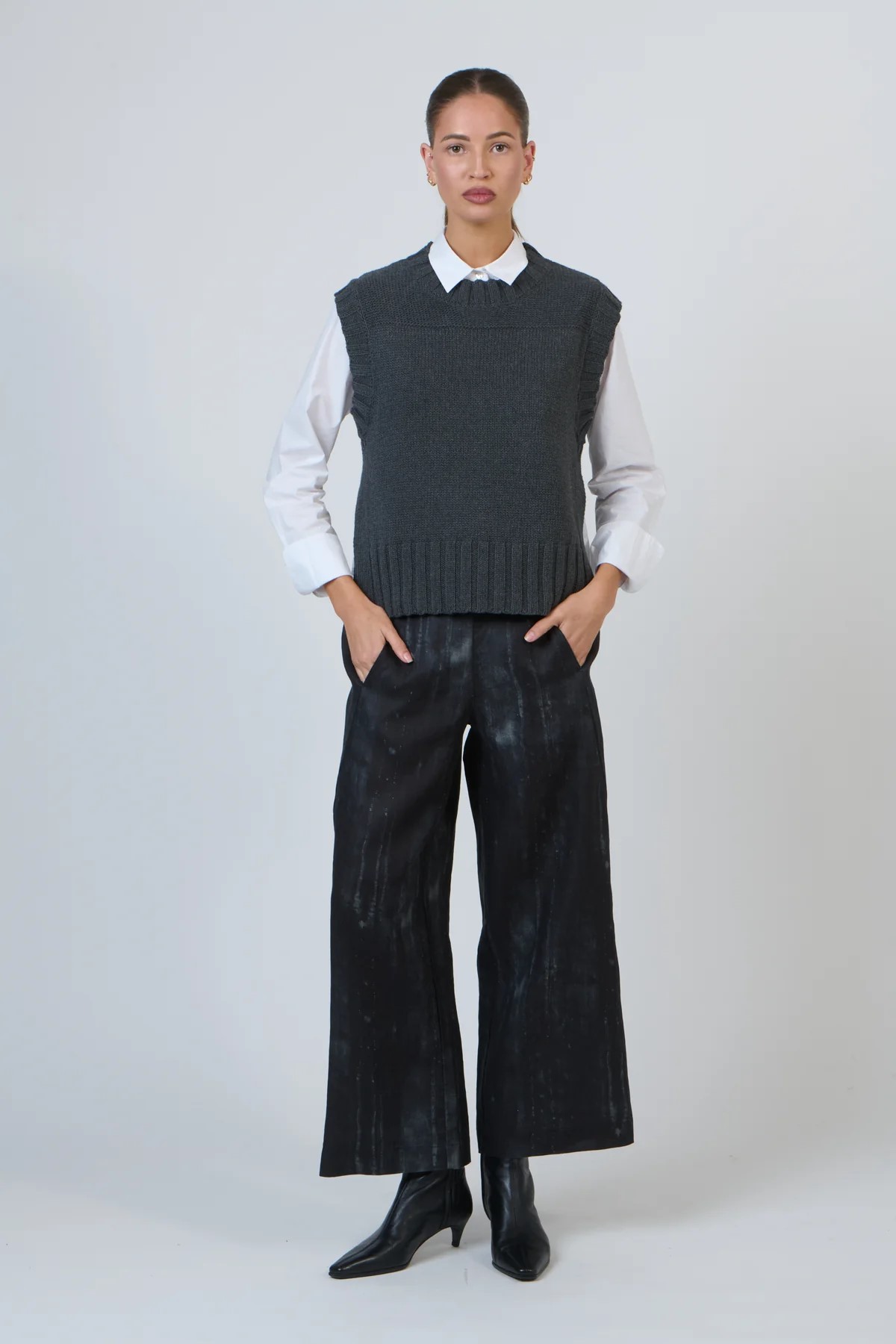 Naturals by O & J Knit Vest - Ink - Image 3