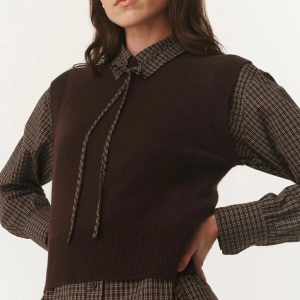 Rowie Quinn Merino Vest Dark Cocoa