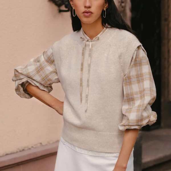 Rowie Quinn Merino Vest Oat - PRE ORDER