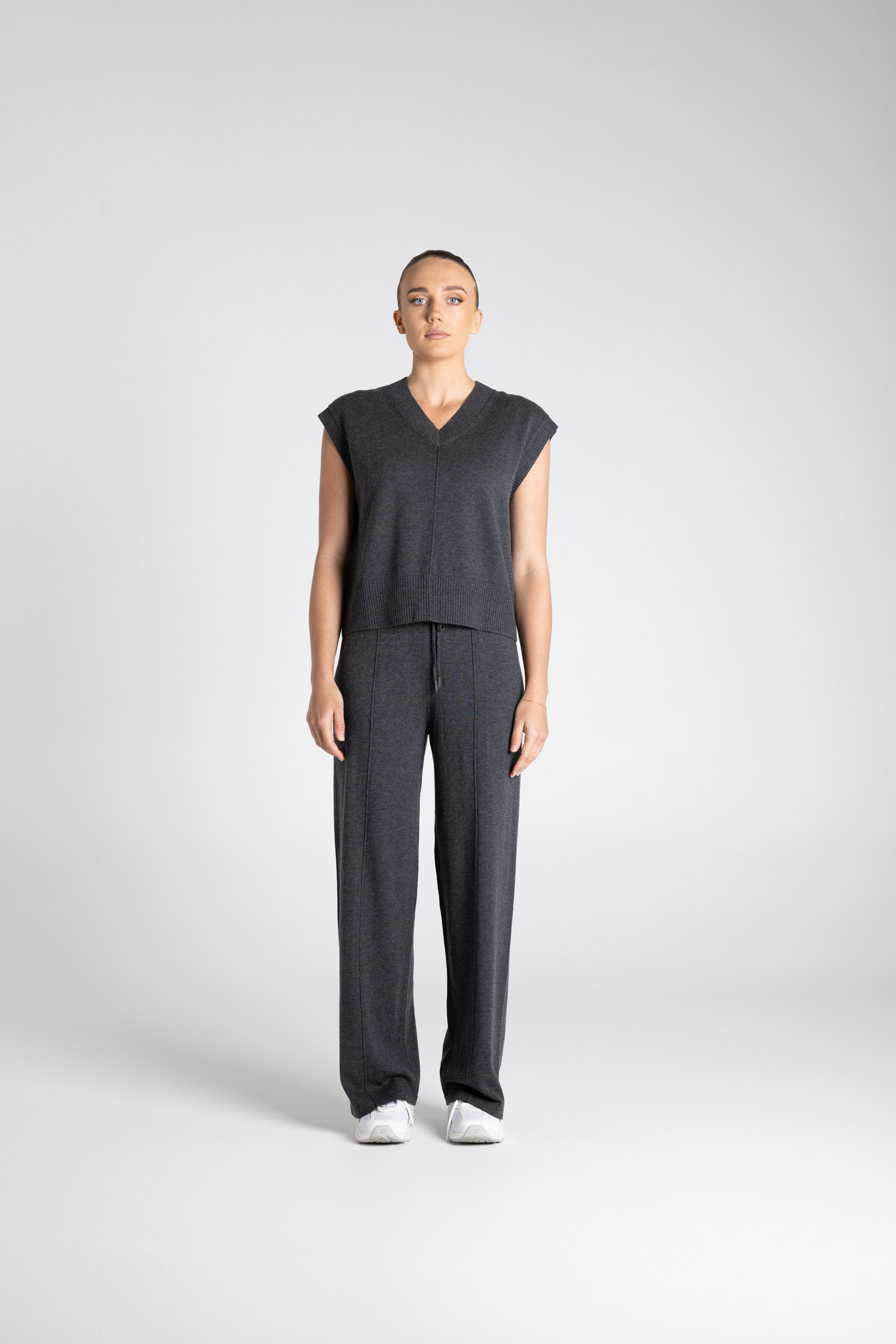 Two T's V Neck Cotton Merino Vest - Image 2